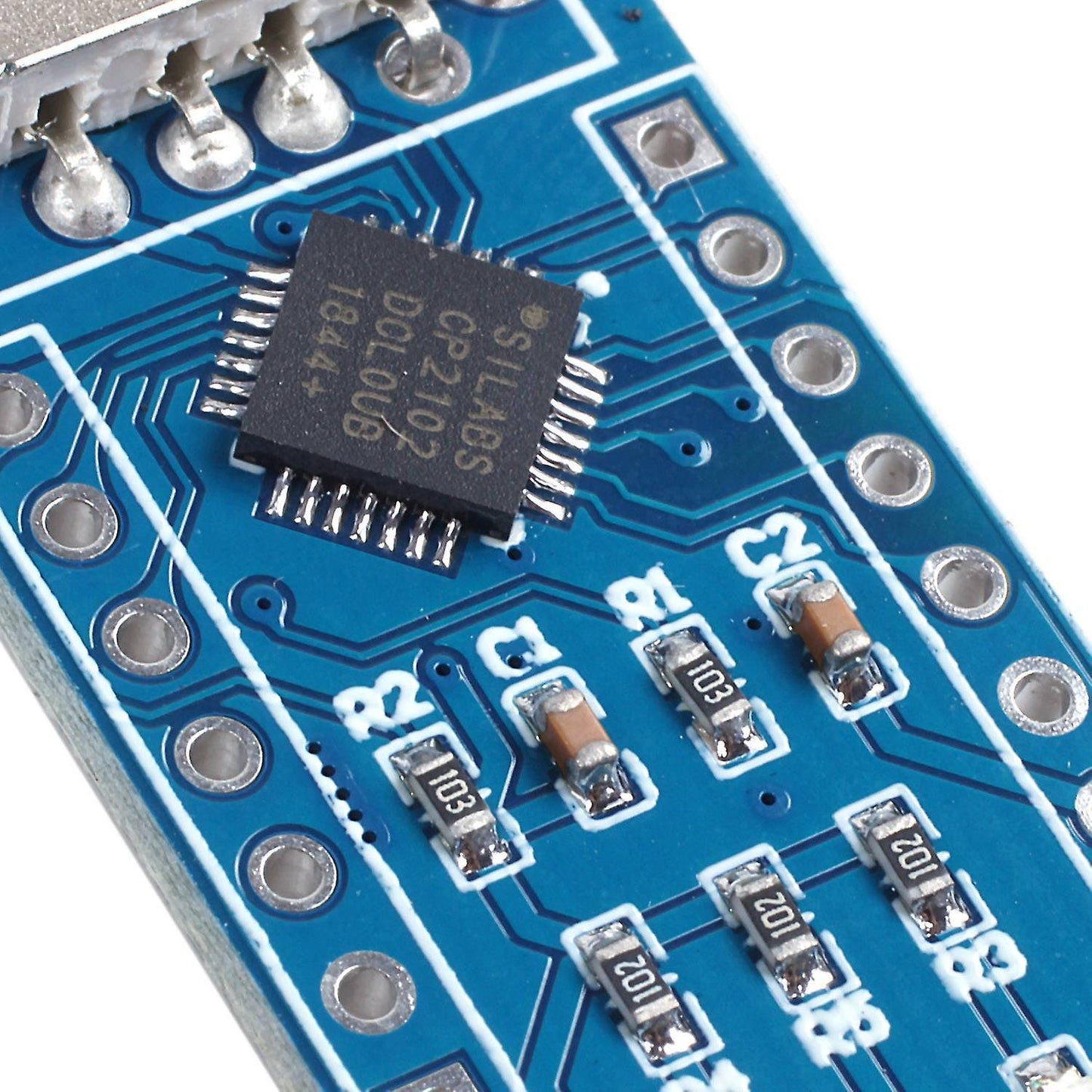 Cp2102 Usb 2.0 to Uart Ttl 6pin Serial Converter Adapter Blue+silver