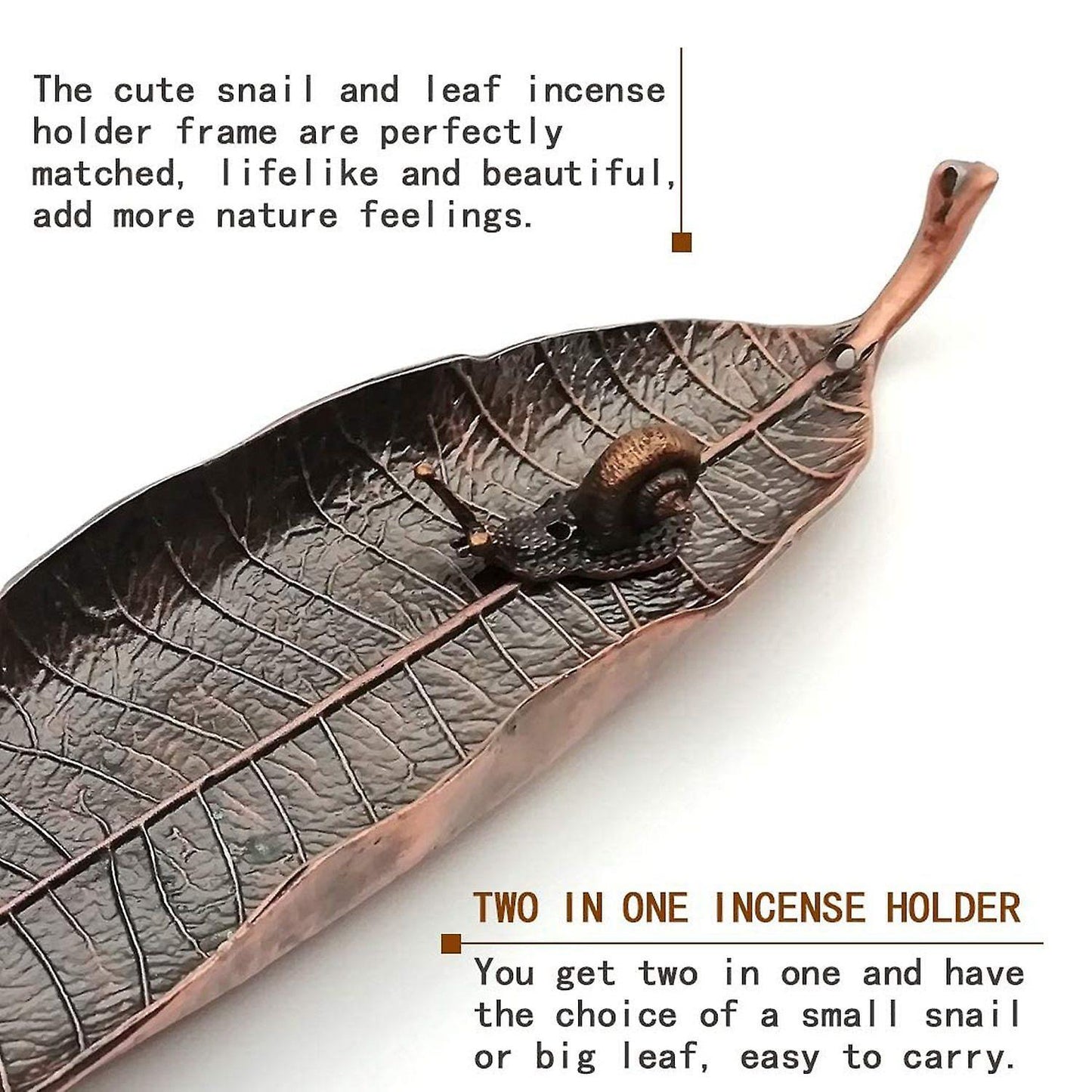 Incense Holder Set - Leaf and Snail for Sticks Ash Catcher