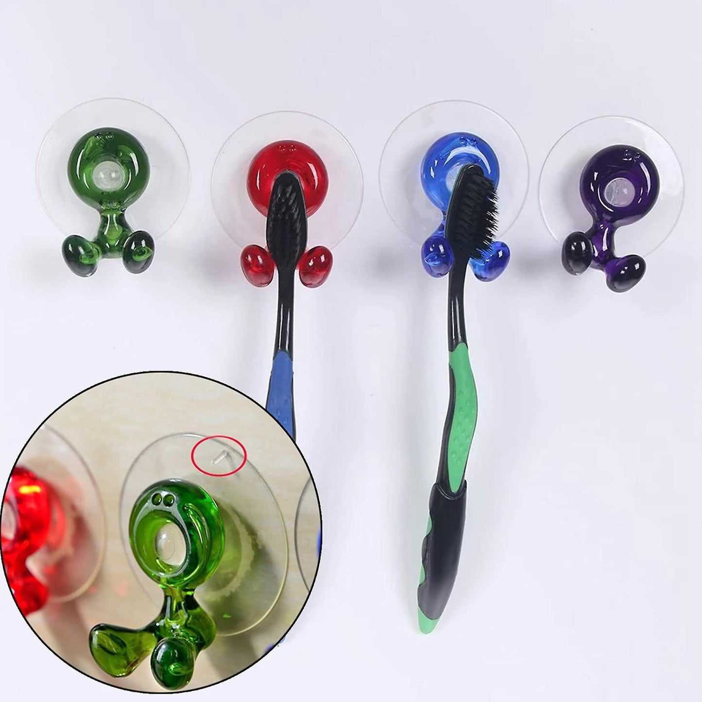 Toothbrush Holder with Suction Cup Towel Wall Hooks for Kitchen Home