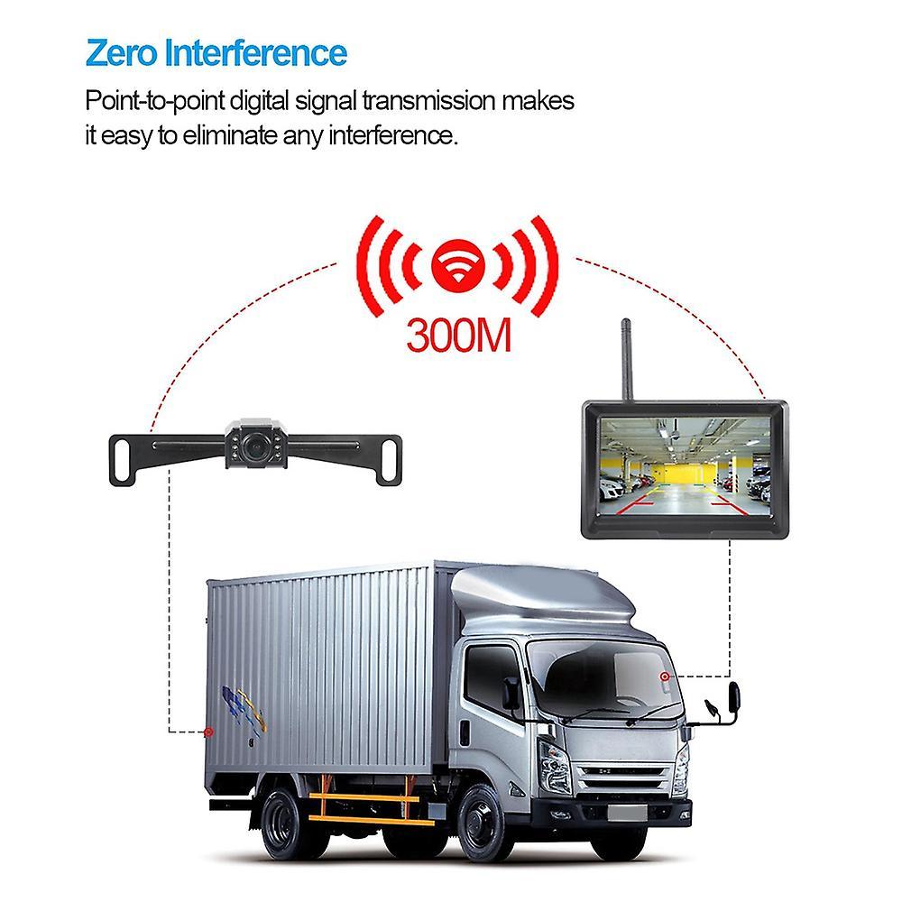 Car Monitor Parking System Rear View Color Display 5 Inch 2.4g