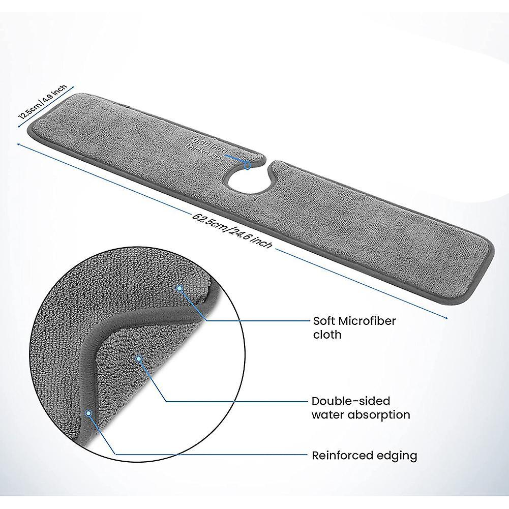 Sink Splash Guard, Faucet Absorbent Mat for Kitchen, Dish Drying Mat