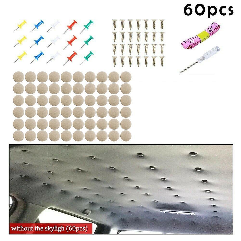 60pcs Car Roof Canopy Repair Rivet Kit Repair for Car Roof Gray