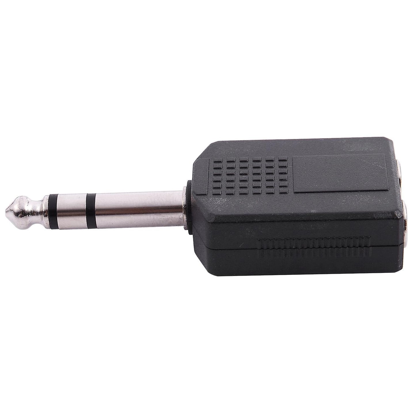 Mono 6.35mm Male Plug to Dual 6.35mm Female Socket Splitter Adapter Connector
