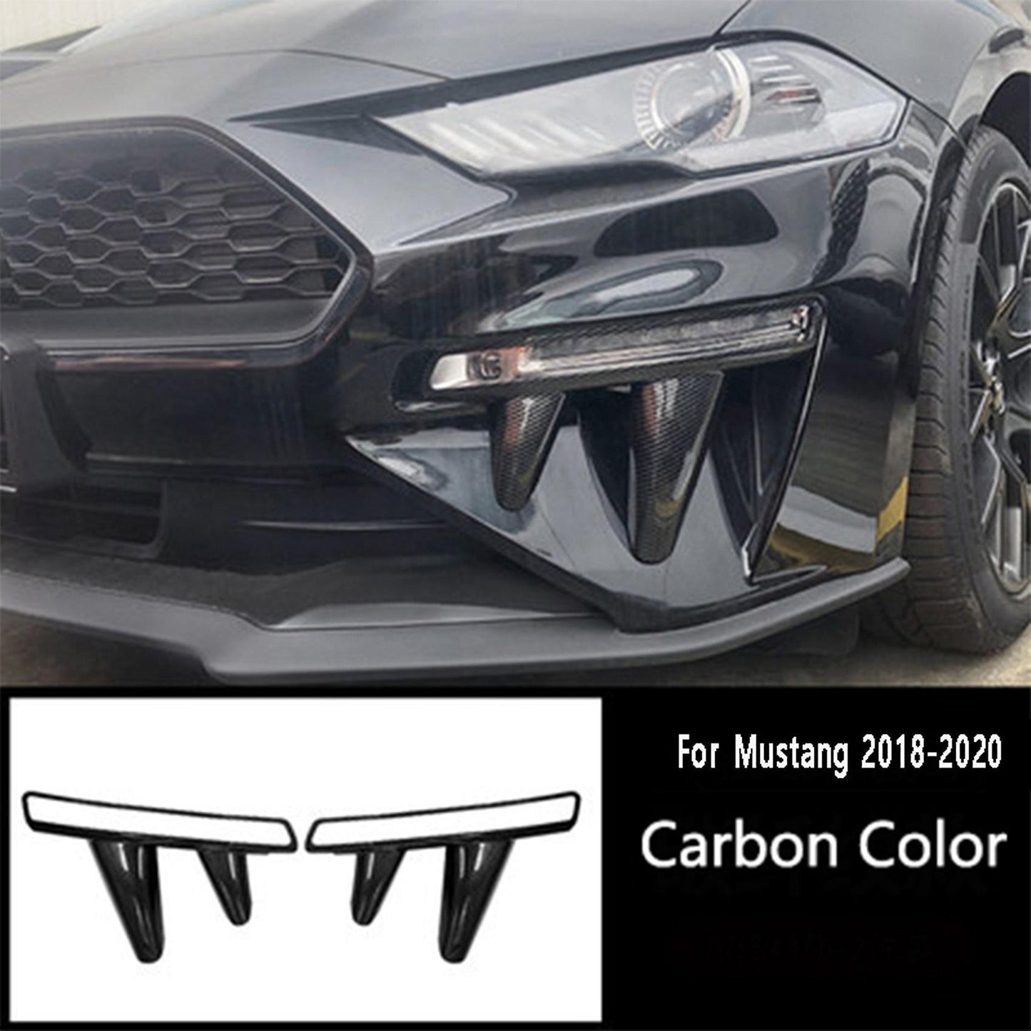 Fog Lamp Modification Fangs Modeling Fog Lamp Decoration Carbon Fiber