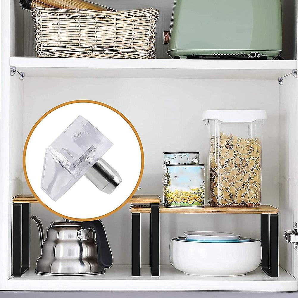 20pcs Support Pegs 5mm Plastic Cabinet Clips Holder, for Furniture