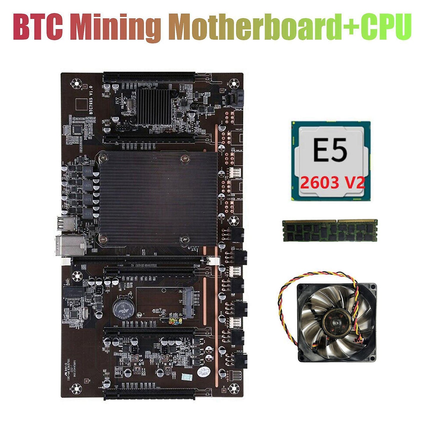 H61 X79 Btc Miner Motherboard with E5 2603 V2 Cpu+recc Ddr3 Ram+fan