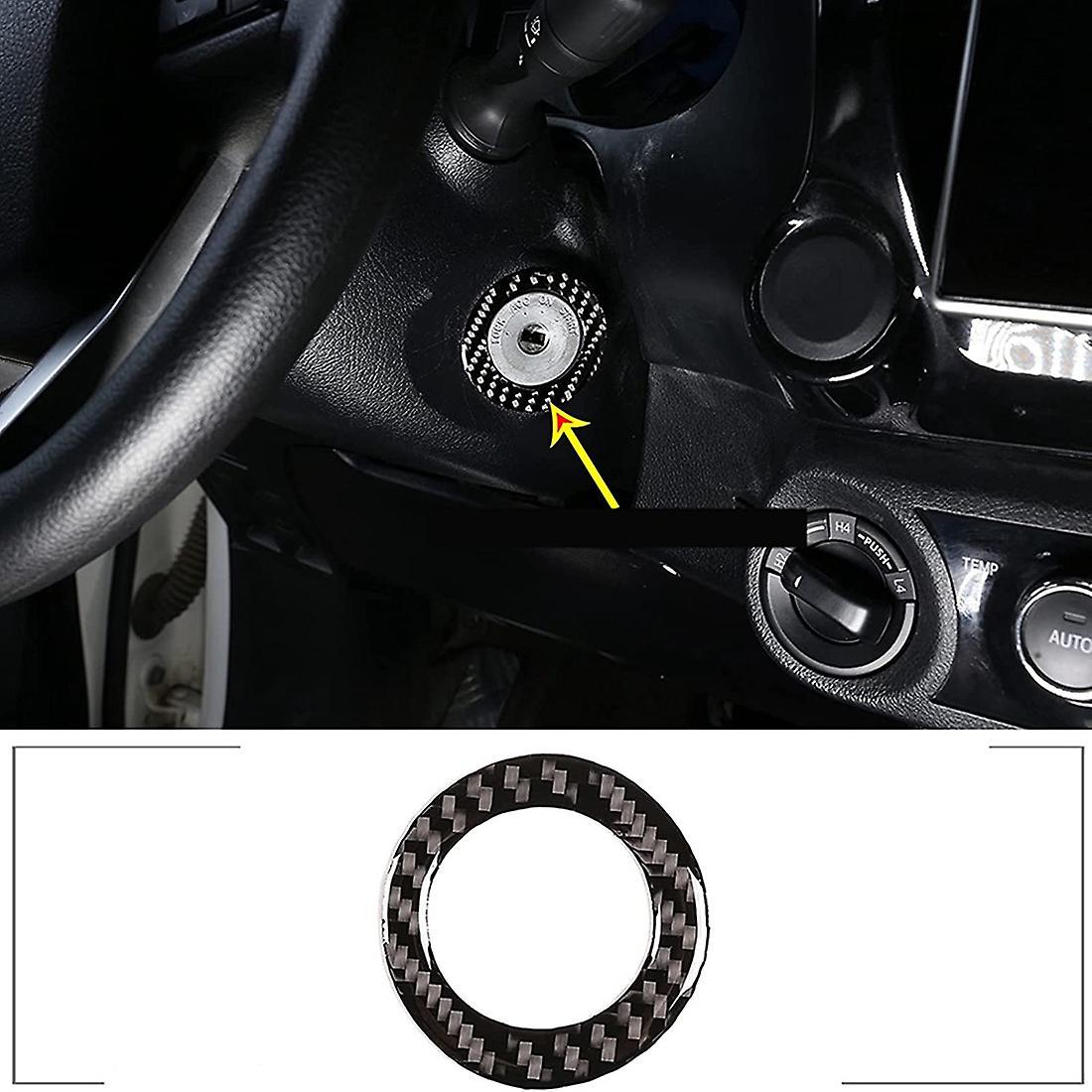 Carbon Fiber Car Key Ring Start Switch Trim Sticker for Toyota Hilux
