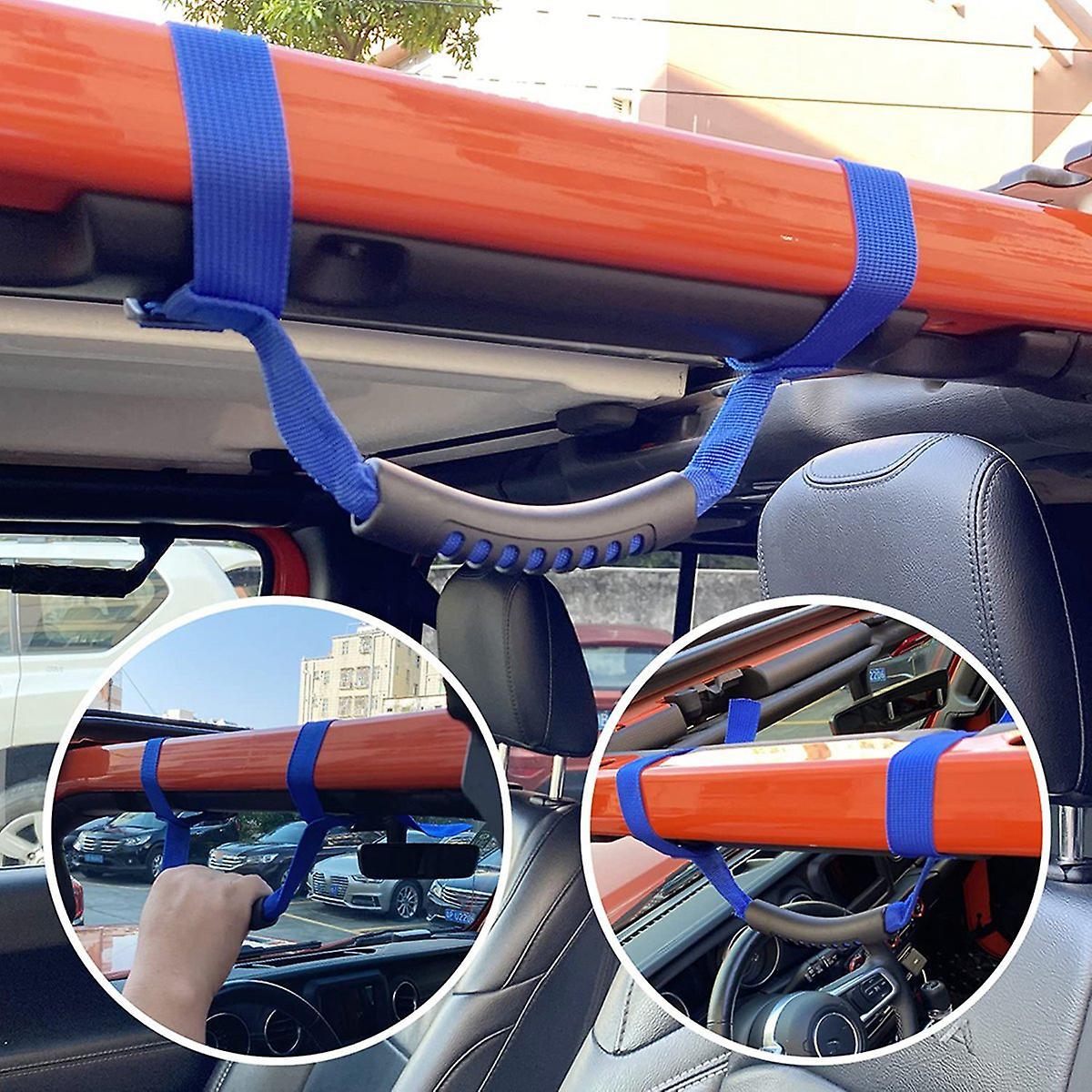 Grab Handles for 1995-2021 Jk Jku Jl Rubicon X Roll Bar 4pcs (blue)