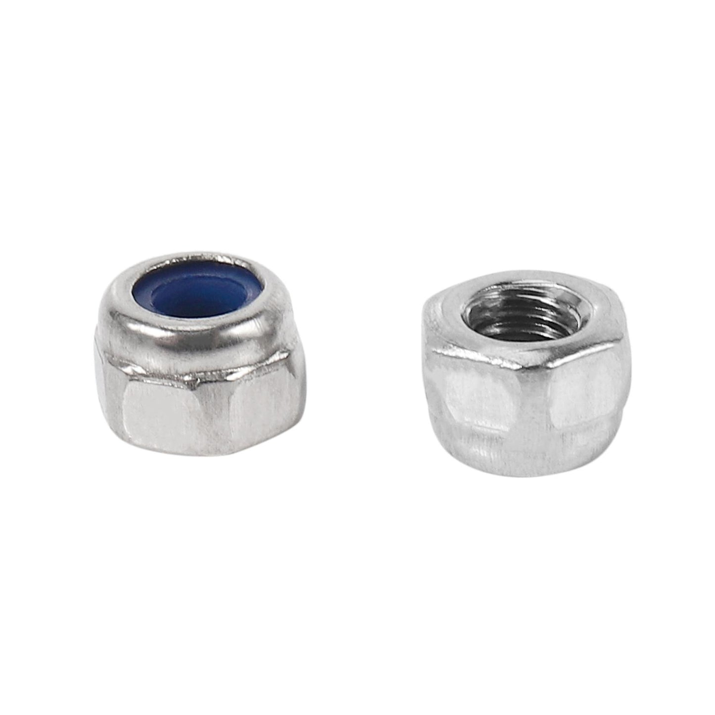 M3 X 0.5mm 304 Stainless Steel Nylock Nylon Insert Hex Lock Nuts 50x