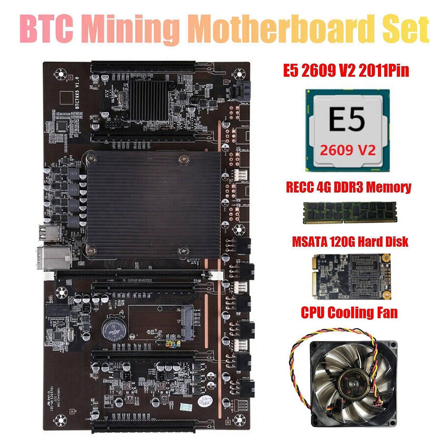 X79 H61 Btc Mining Motherboard 5x Pci-e Support 3060 3070 3080 Gpu
