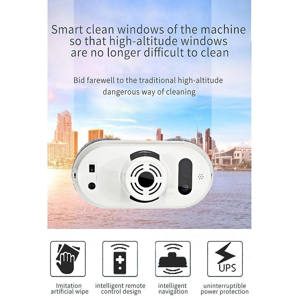 Automatic Window Cleaning Robot for Indoor Outdoor,white,eu Plug