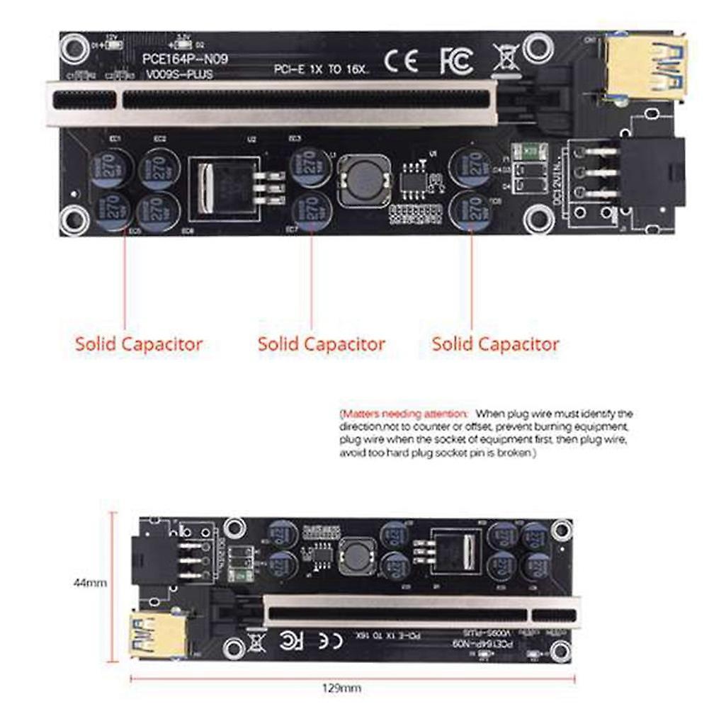 Pcie Card Riser 1 to 4 Usb 3.0 Adapter Card Multiplier Hub Pci
