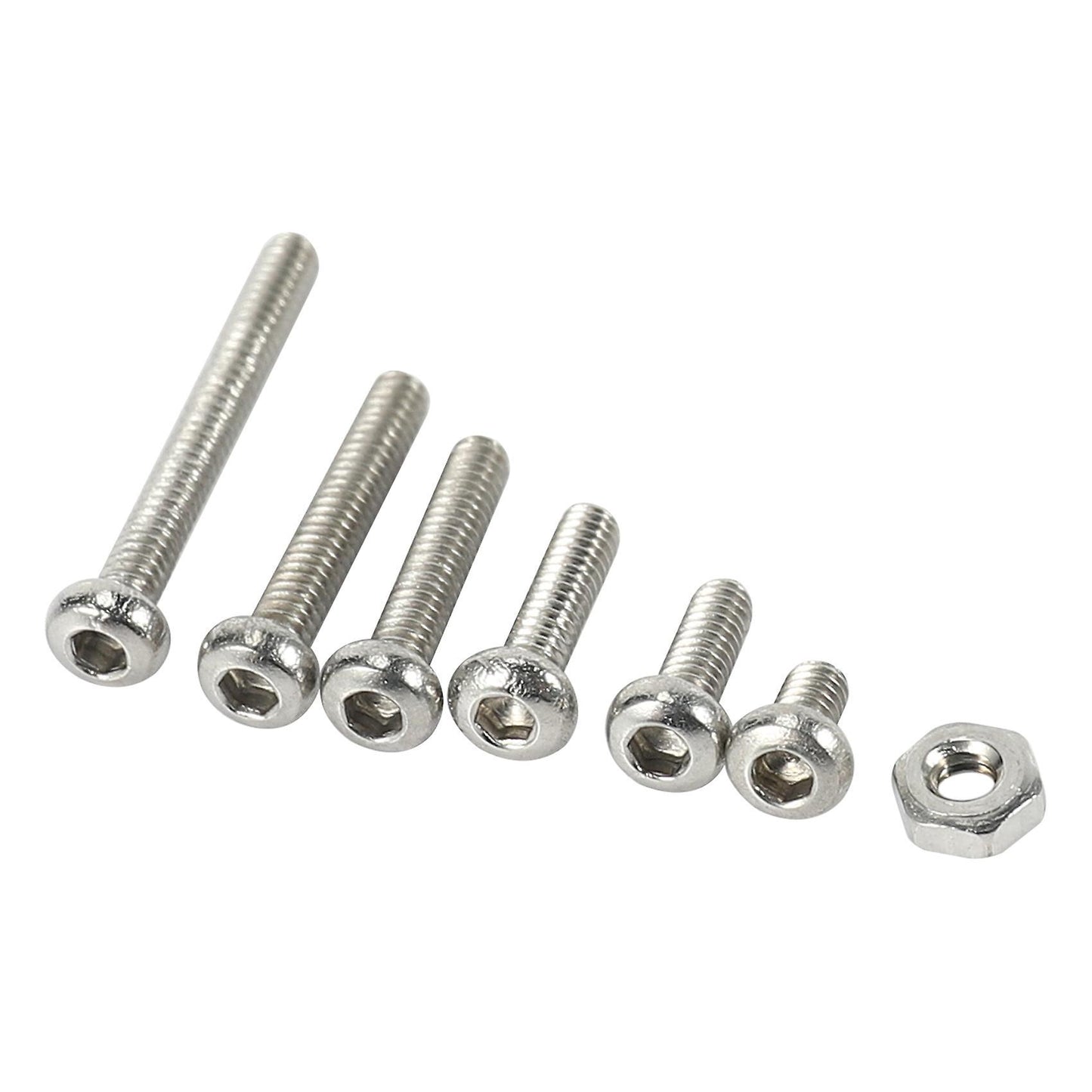 230pcs M2 304 Stainless Steel Hex Socket Button Head Screws Nuts Kit