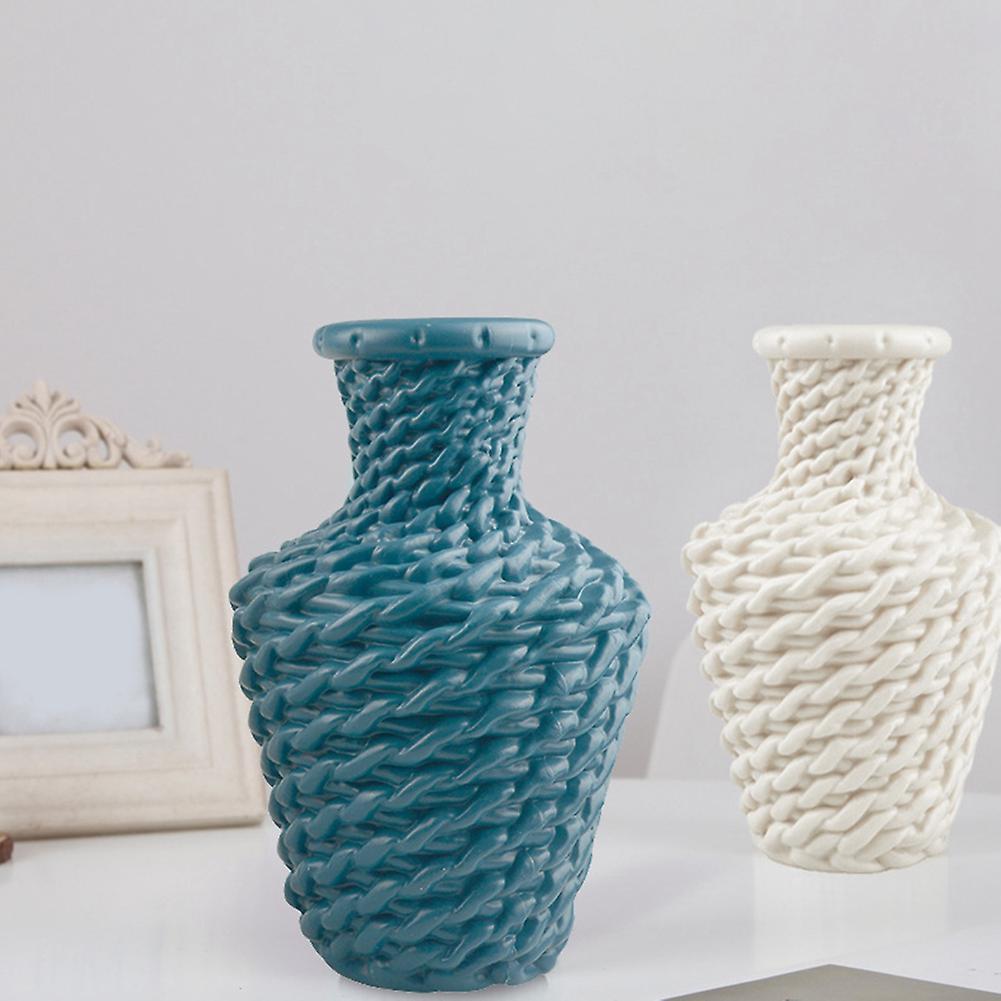 Imitation Rattan Plastic Vases for Home Decor Ornaments(pink)