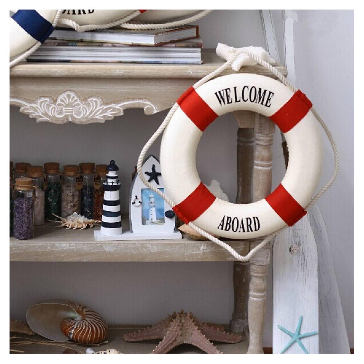 Foam Nautical Life Lifebuoy Wall Hanging Home Decoration Red 14cm