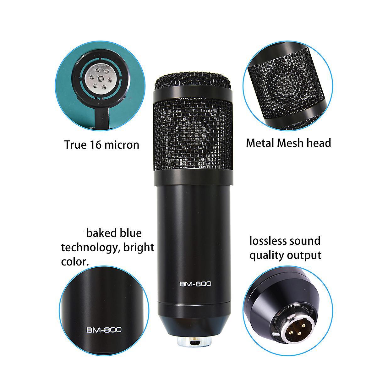 Condenser Microphone Bm800 V10 Pro Sound Card for Pc (gold)