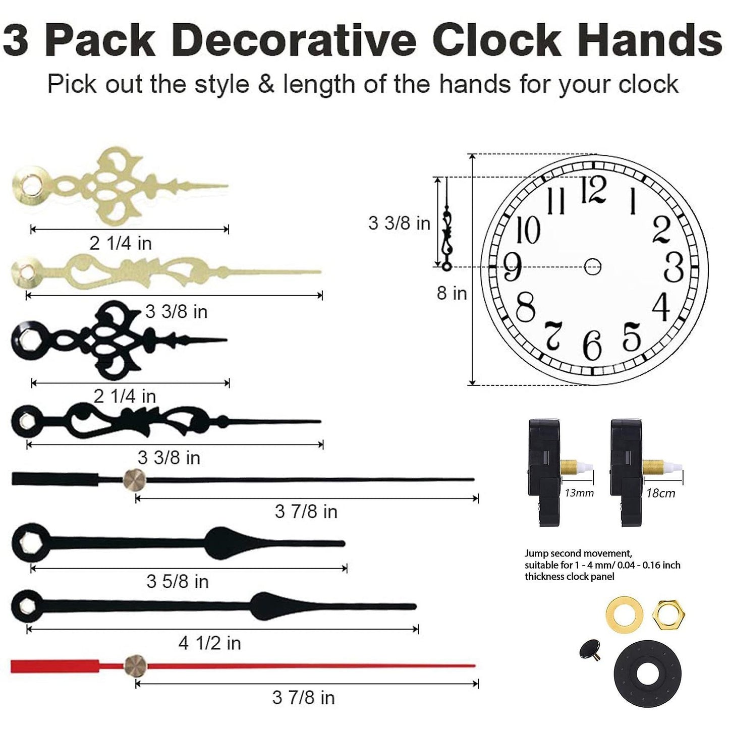 2pcs Silent Sweep Quartz Clock Motor Kit Movement Mechanism