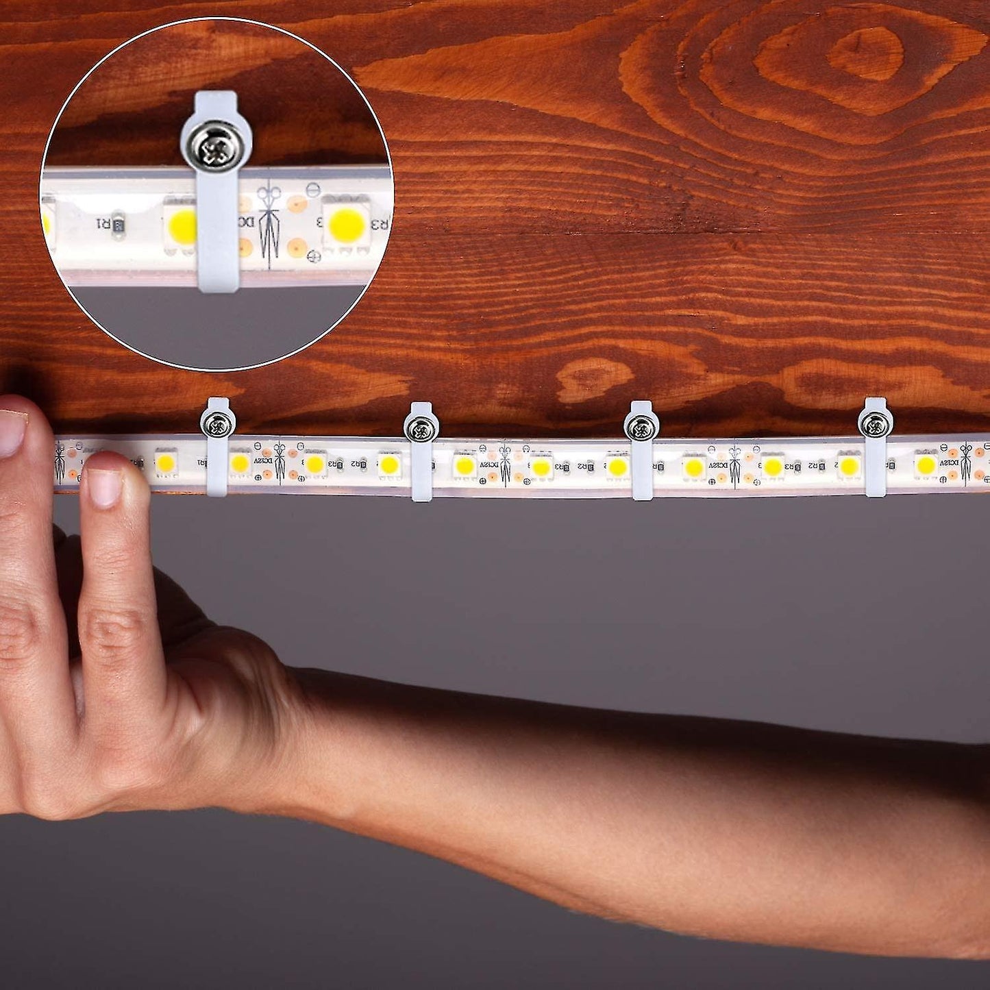 10 Mm Wide 200 Pcs Led Light Clips Set, Strip Light Mounting Clips