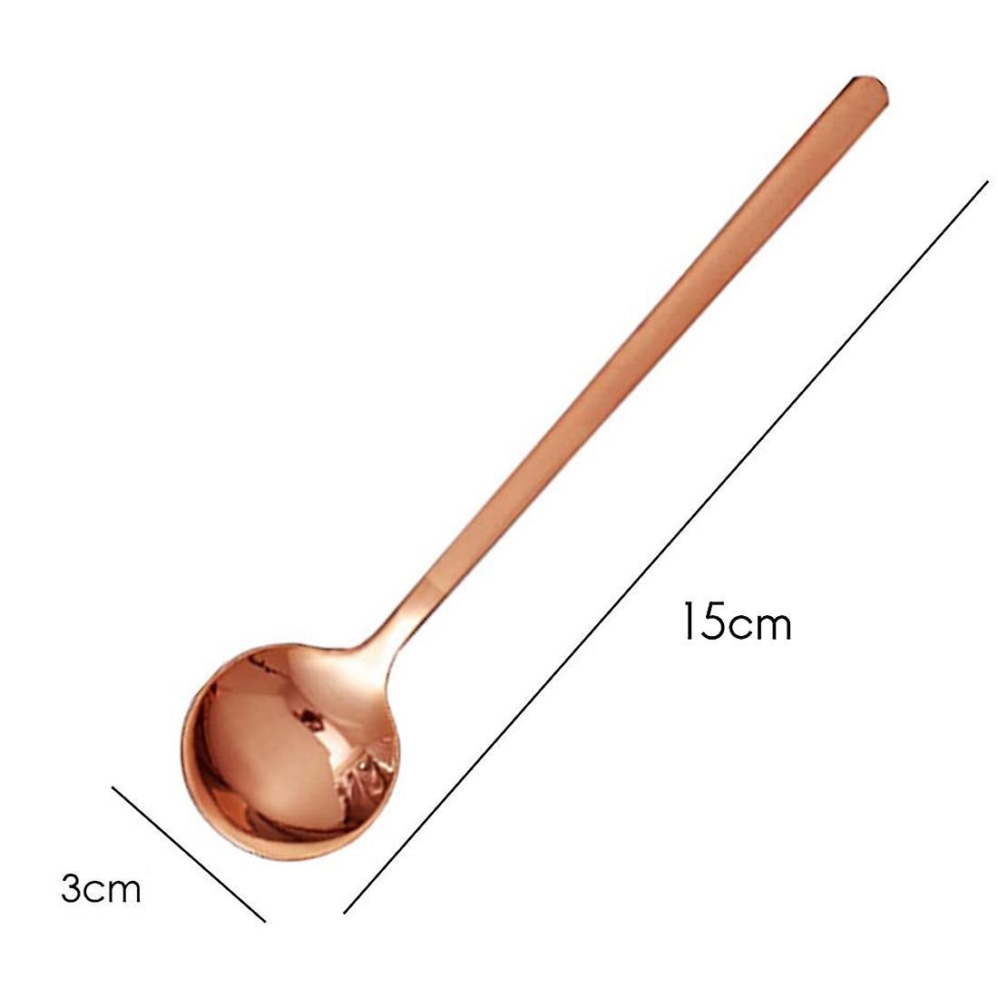 8pcs Rose Gold Plated Stainless Steel Espresso Spoons, Mini Teaspoons