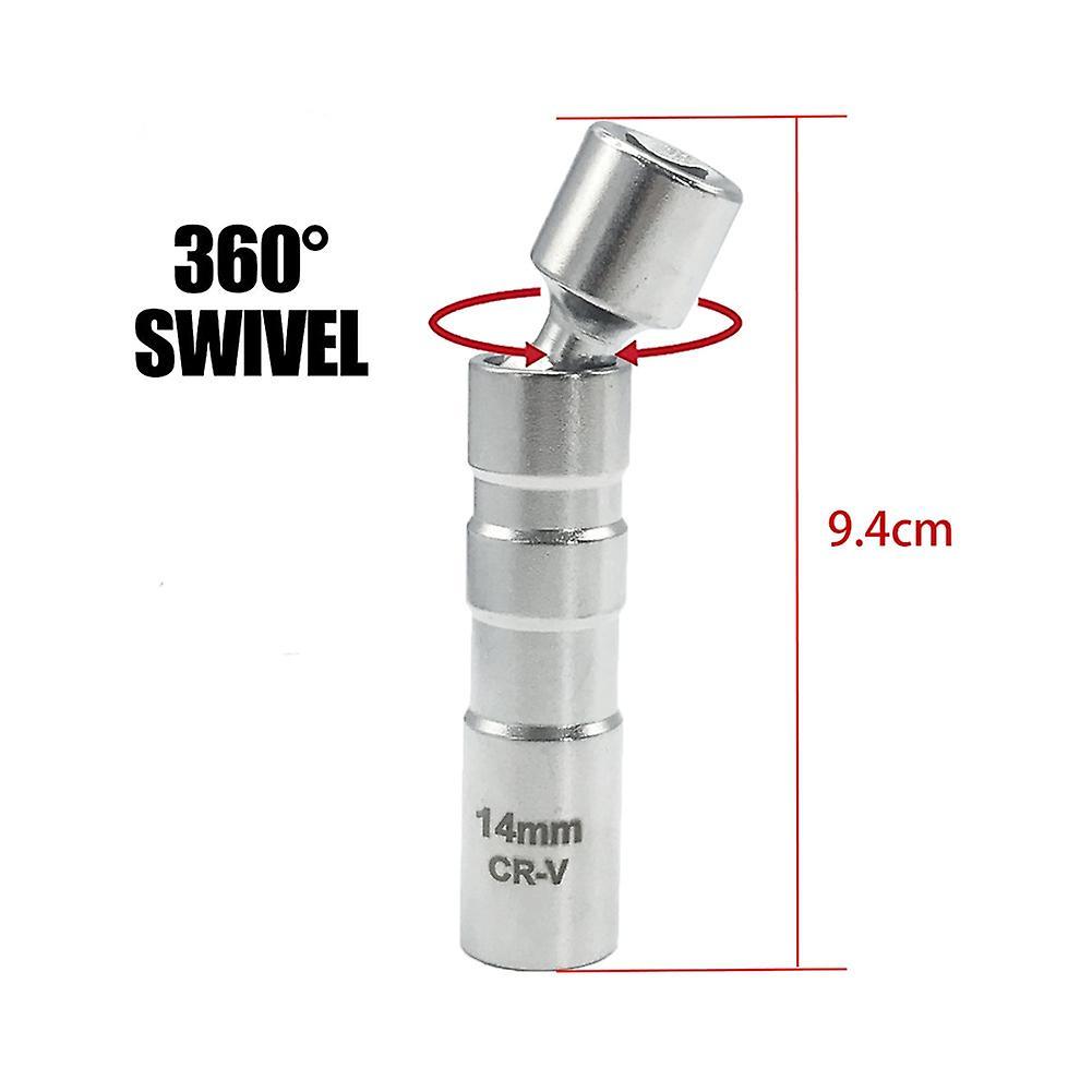 14mm Thin Wall Magnetic Swivel Spark Plug Socket - 3/8-inch Drive