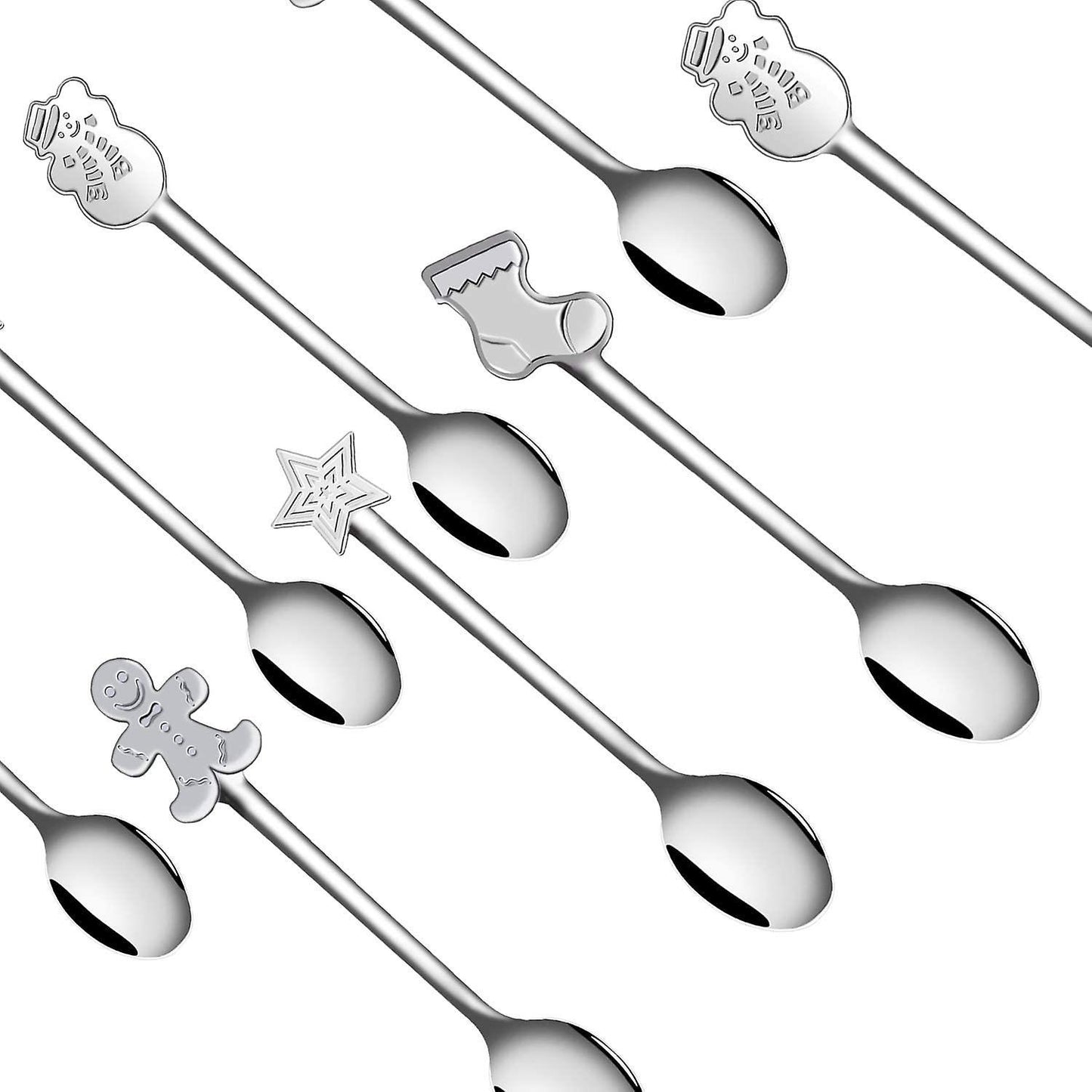 12 Pieces Christmas Spoon Stainless Steel for Coffee Tea Soup Sugar