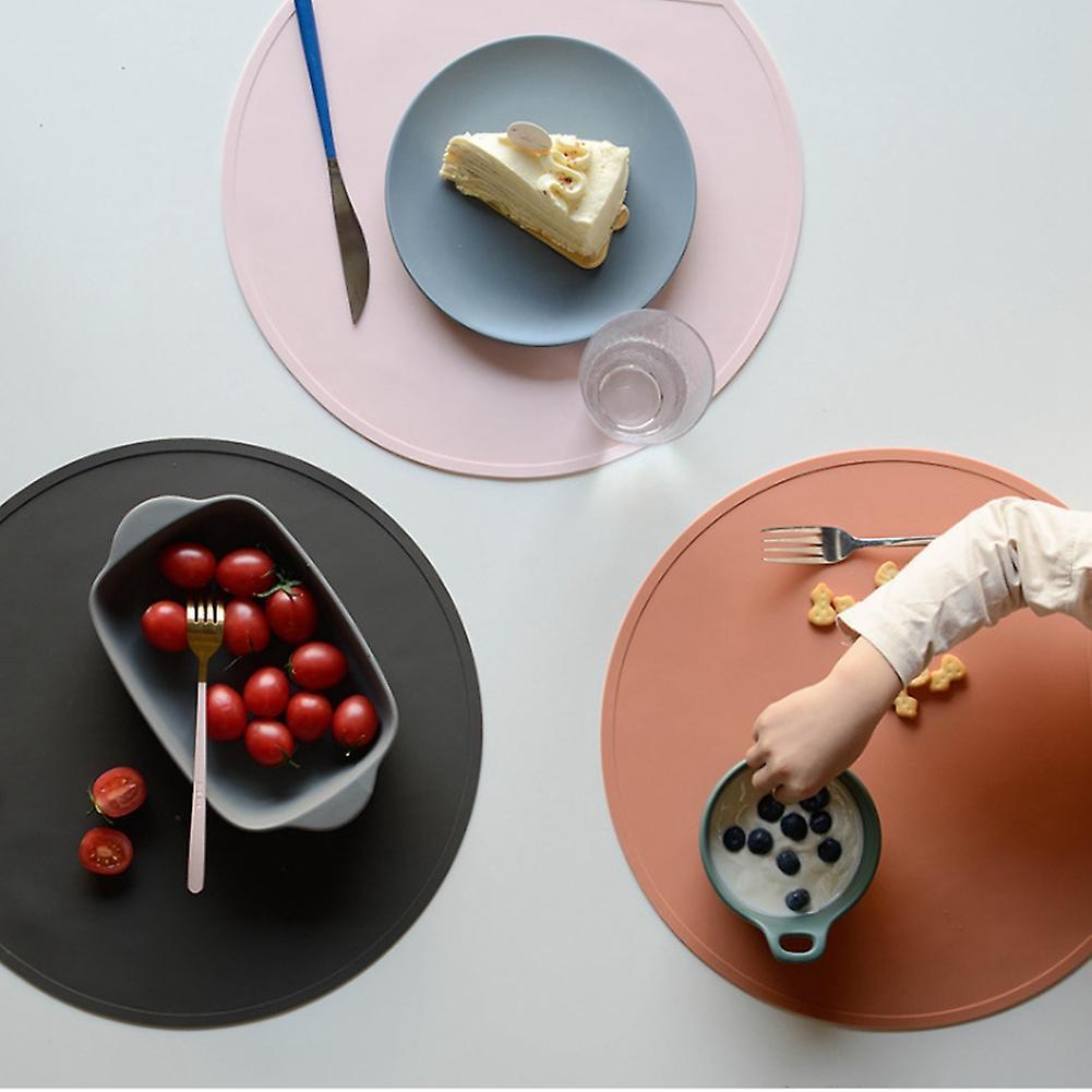 Round Insulated Baking Placemat Student Western Placemat Black