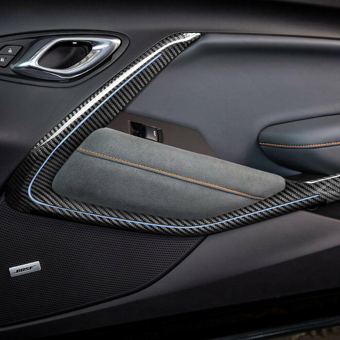 Car Interior Door Decoration Cover Trim Stickers, Abs Carbon Fiber