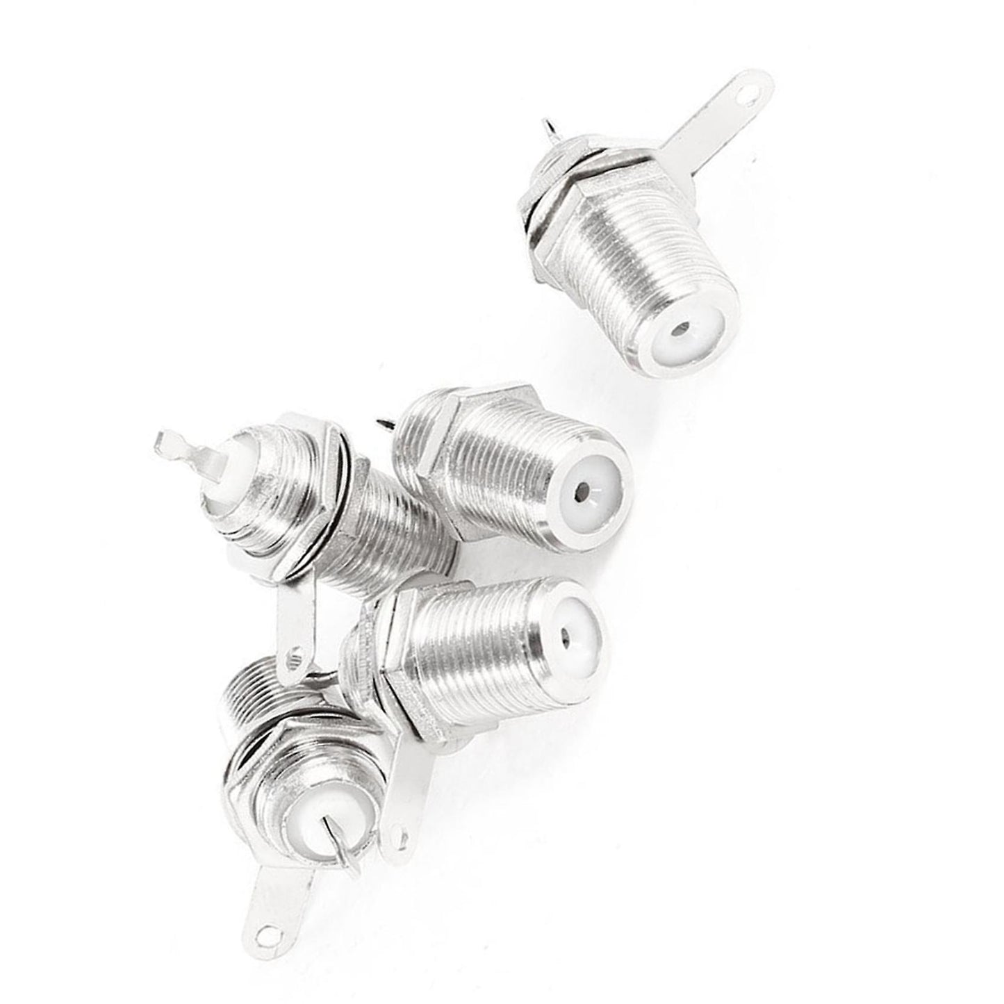 5 Pcs F Type Panel Mounted Socket Female Solder Connector Adapter