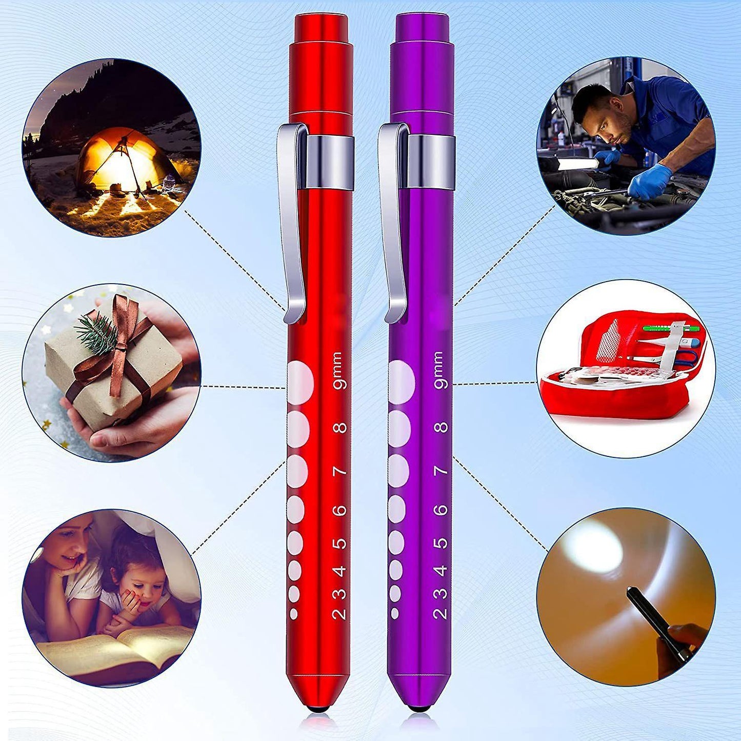 Pen Light Nurse Led Reusable Led Penlight with Pupil(6 Pieces )
