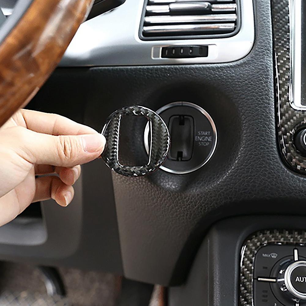 Car Soft Carbon Fiber Keyhole Switch Cover Trim for Touareg 2011-2018