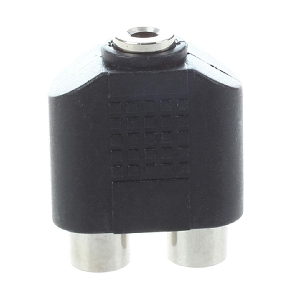 3.5mm Female Jack to Dual Rca Female Phono Adapter Connector