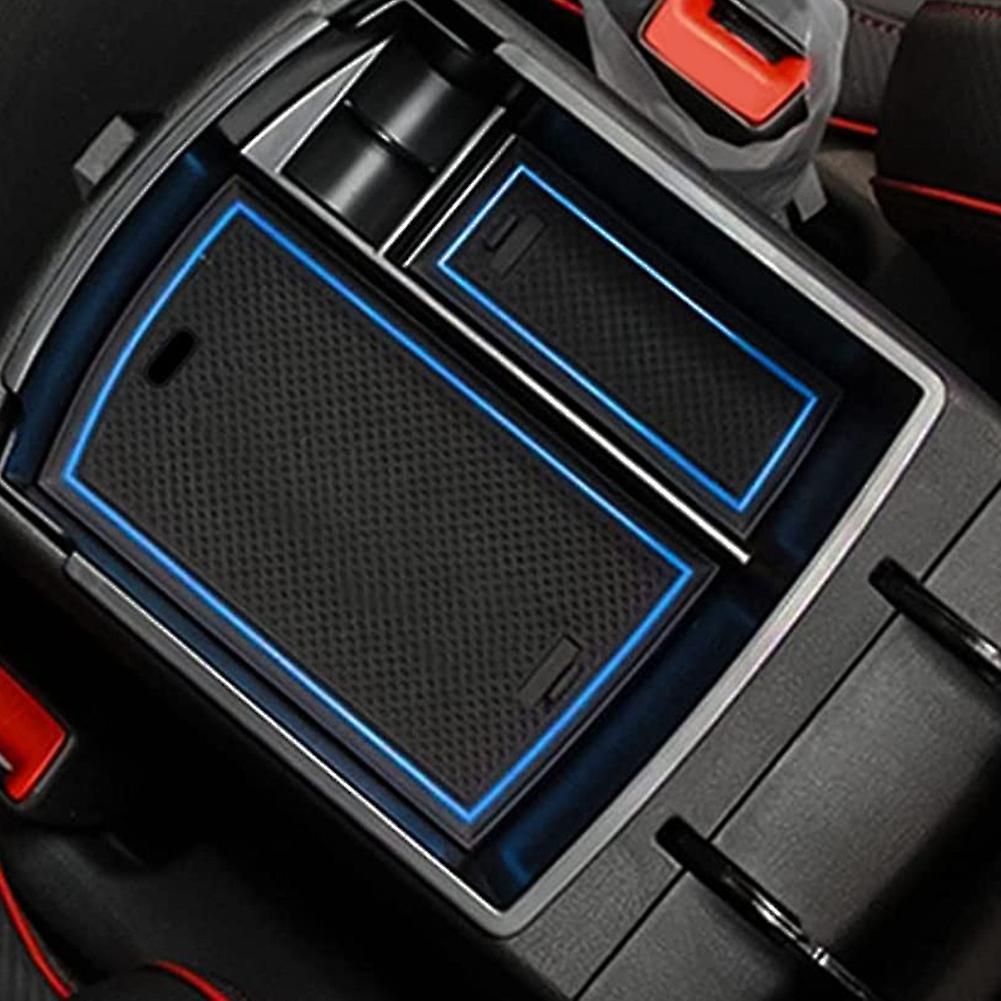 Car Central Console Armrest Storage Box Holder Blue