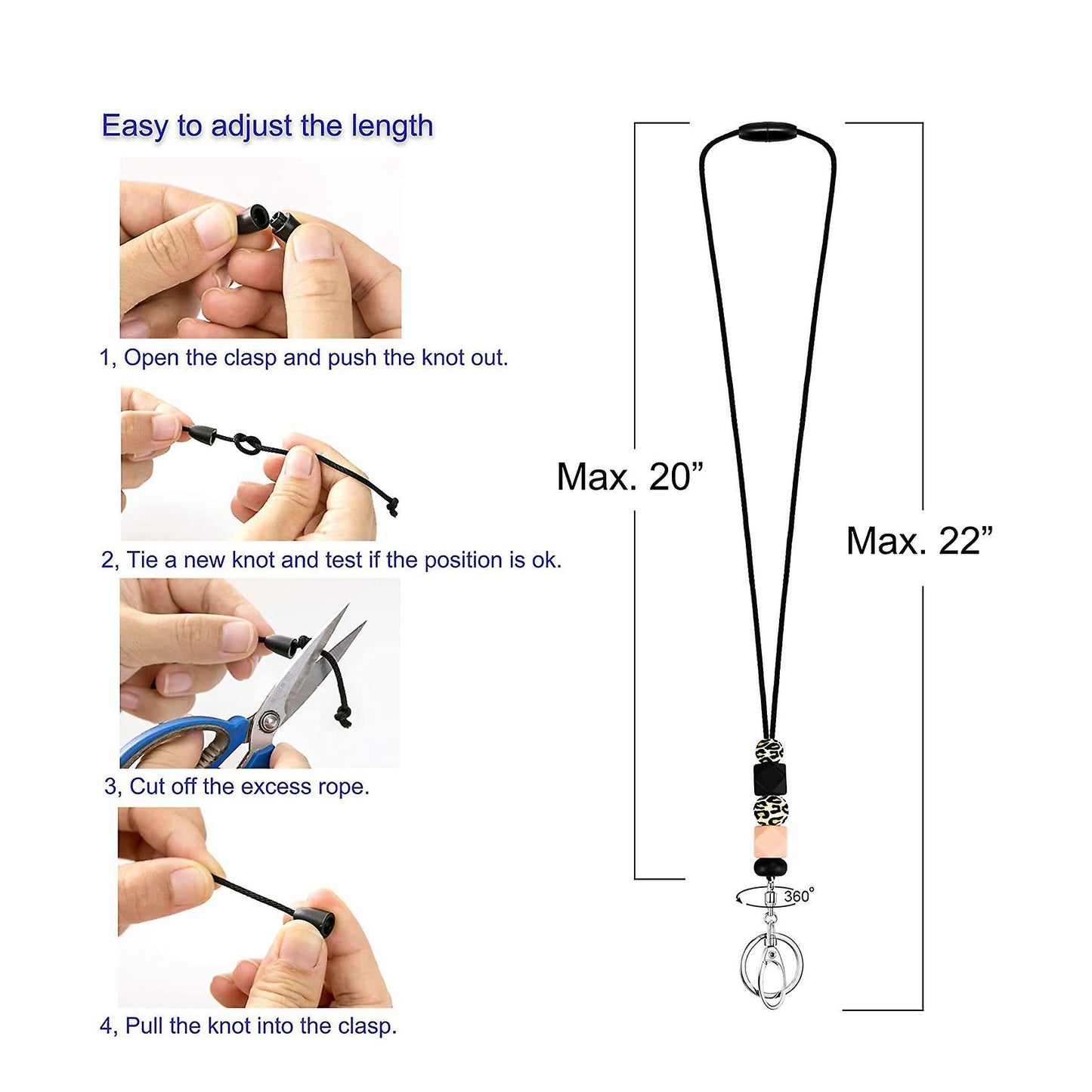 For Id Badges for Teens Silicone Beaded Lanyards Keys Women Nurse