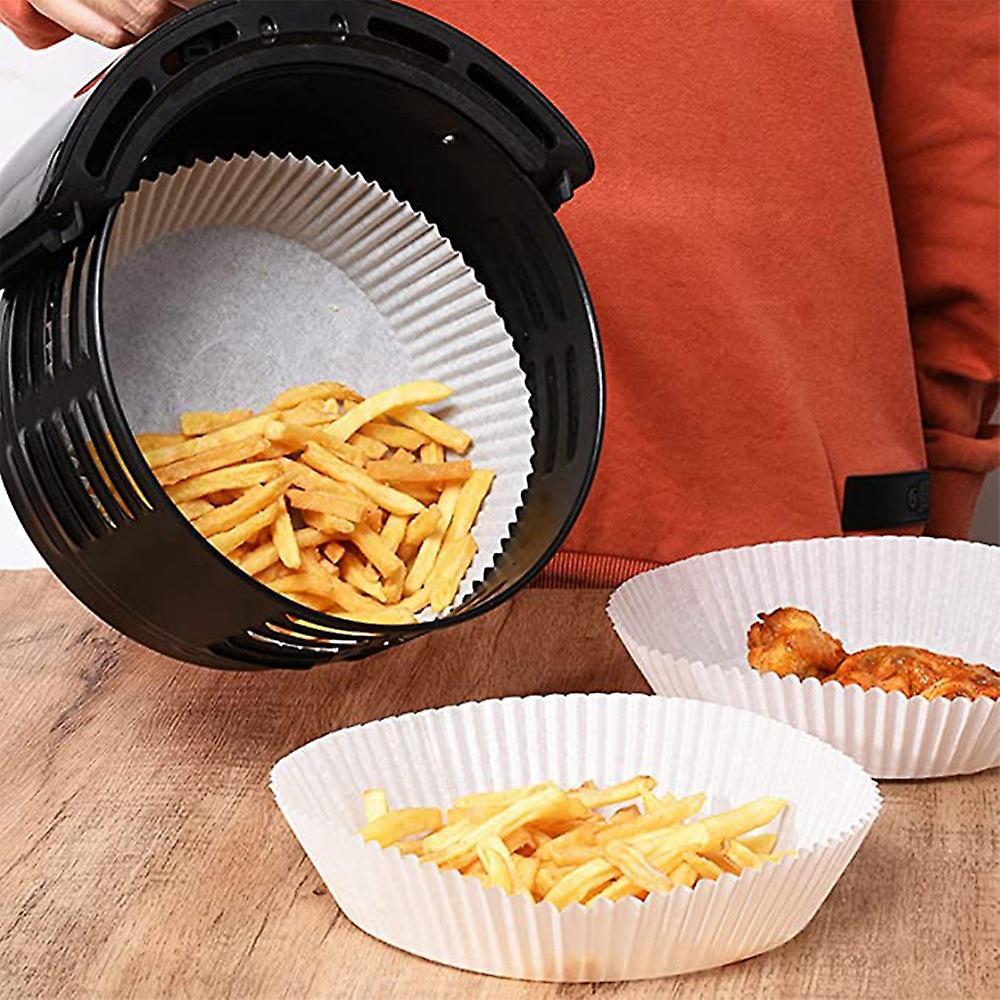 100pcs Air Fryer Parchment Paper Liners Non-stick Disposable(white)