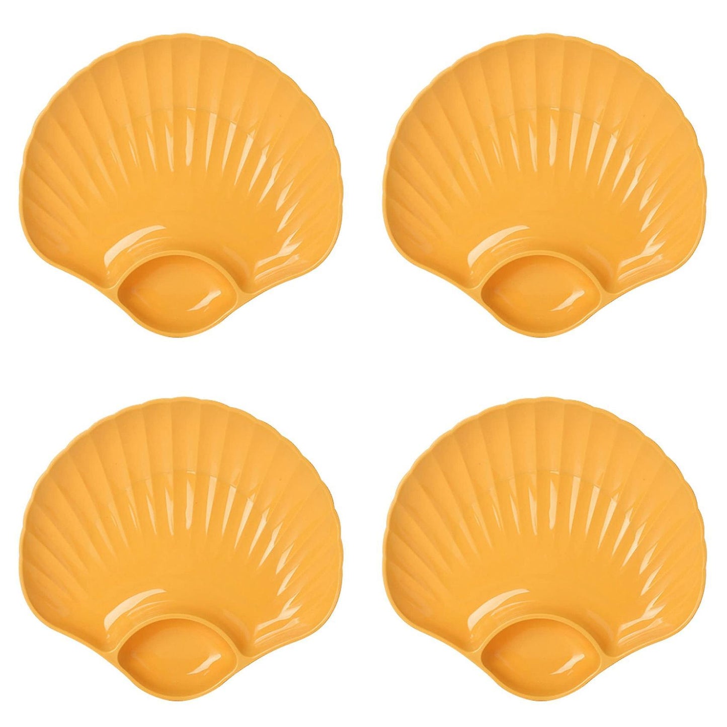 Multi-purpose Plastic Bowls Shell Shape Plate, Snack Serving Tray D