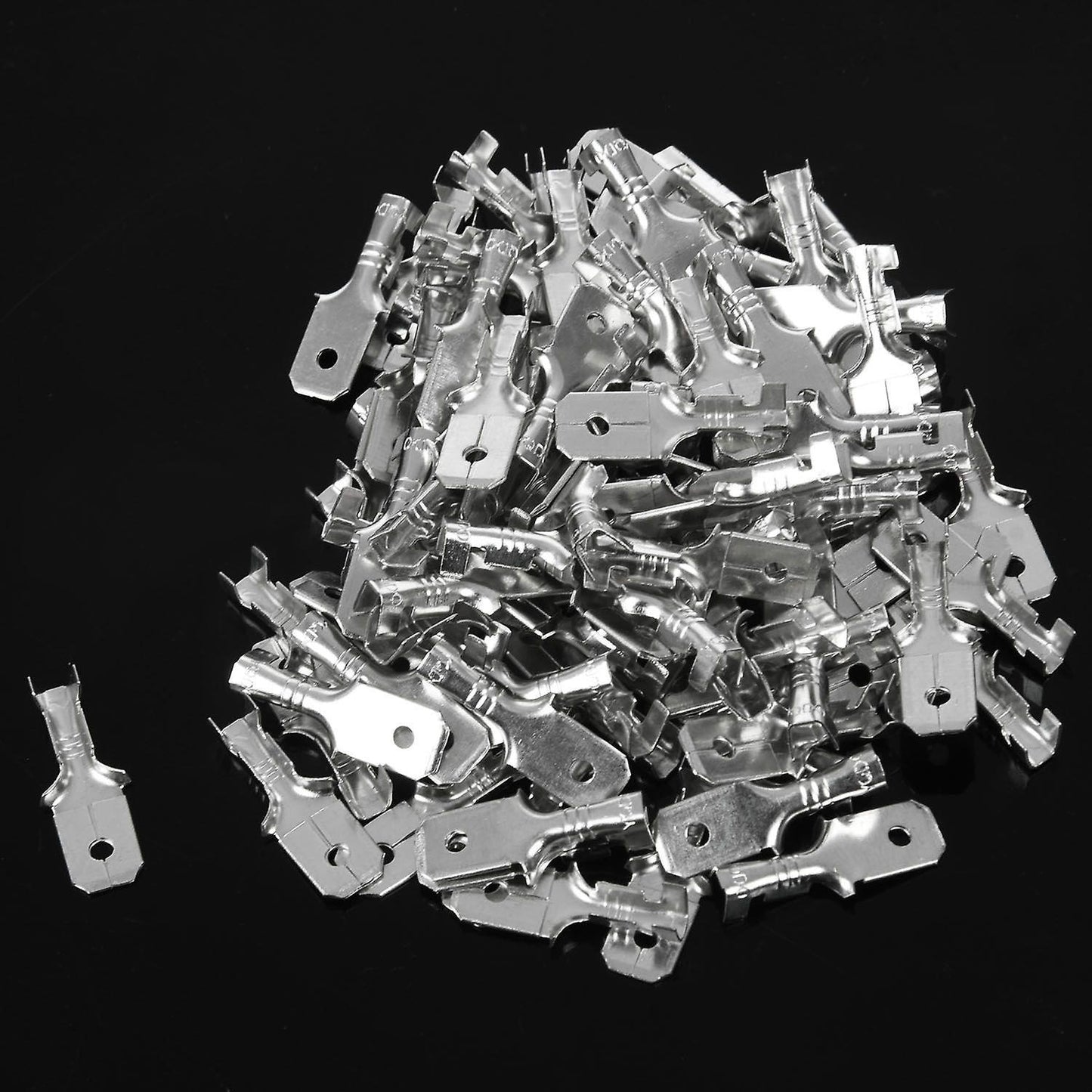 6.3mm Male Electrical Spade Crimp Terminals Wiring Connectors 100 Pcs