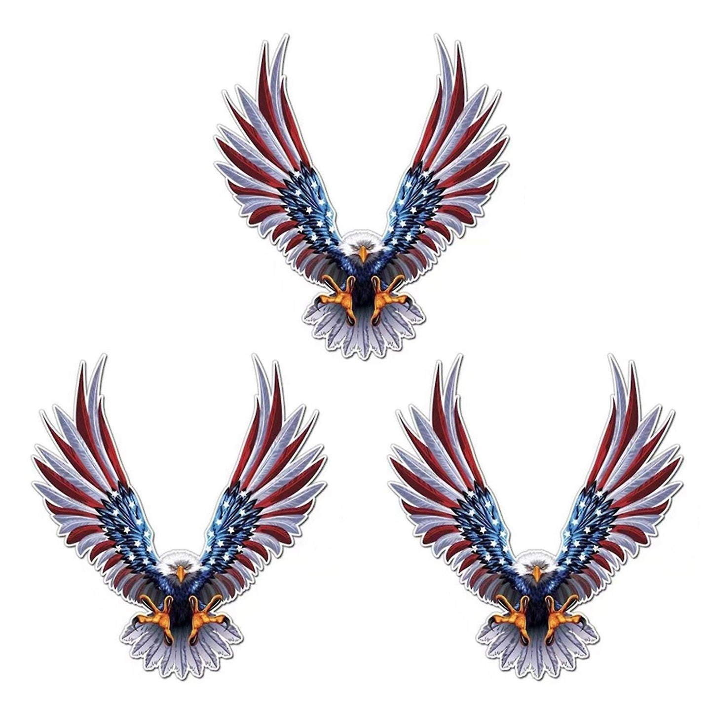 3x Car Decal Flying Hawk Auto Truck Usa Eagle Pet Flag Sticker Decals