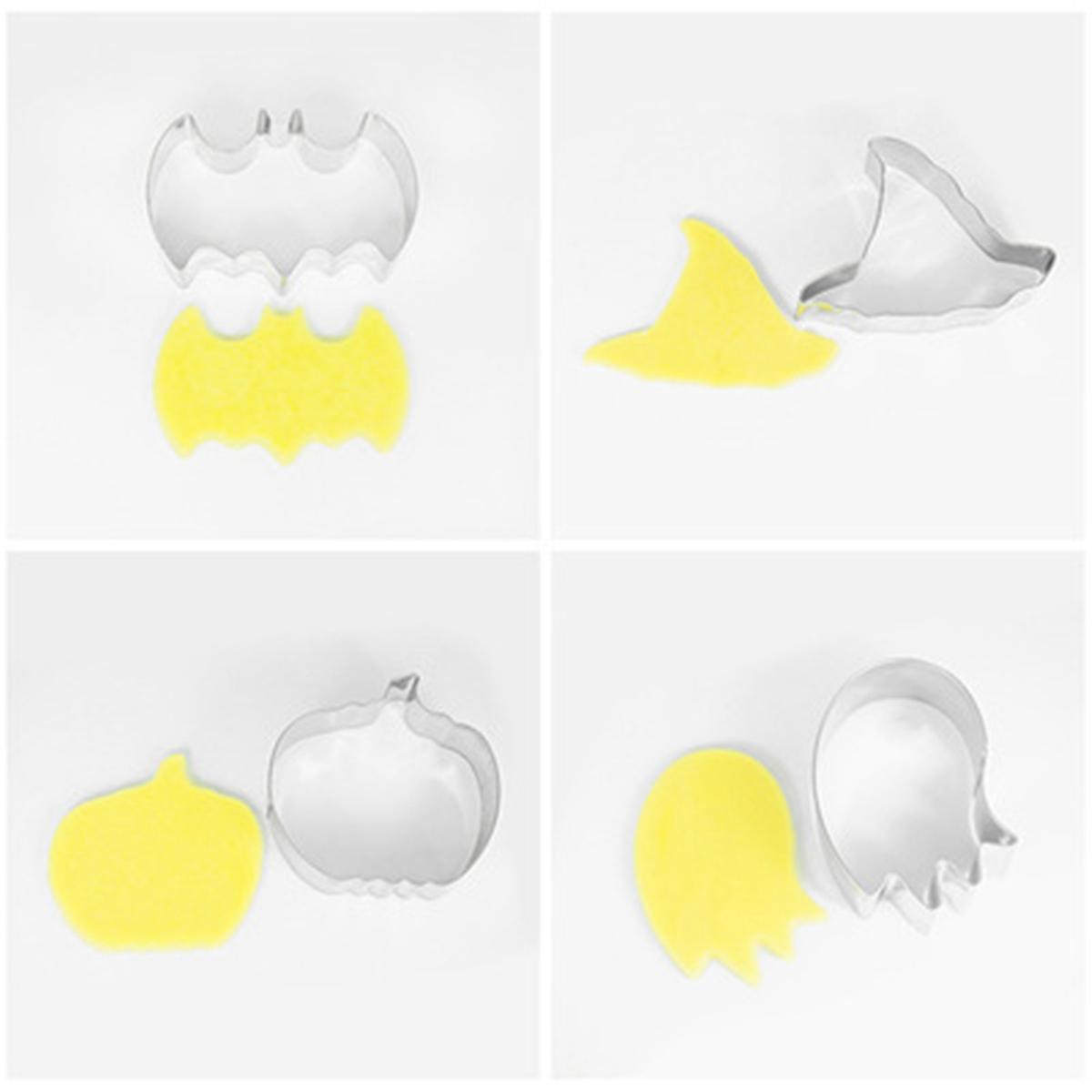 10pc Halloween Bat Pumpkin Ghost Stainless Steel Cookies Cutter Cake