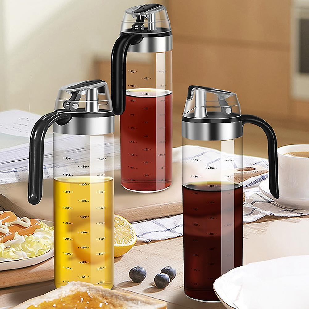 Olive Oil Dispenser Bottle Cap & Vinegar Glass Cruet for Kitchen A