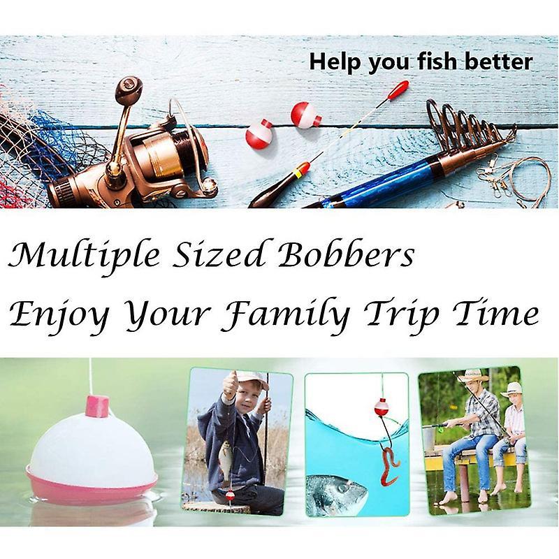 Bobbers Assortment, 16 Set Red and White Fishing Bobbers for Fishing