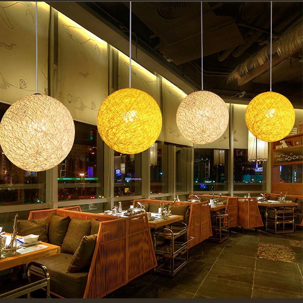 Rattan and Hemp Ball Chandelier Creativity Spherical Lampshade 20cm