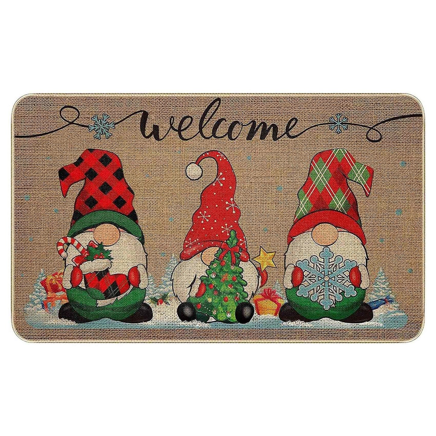 Christmas Doormat Patchwork Home Decoration Non-slip Doormats Mat (c)