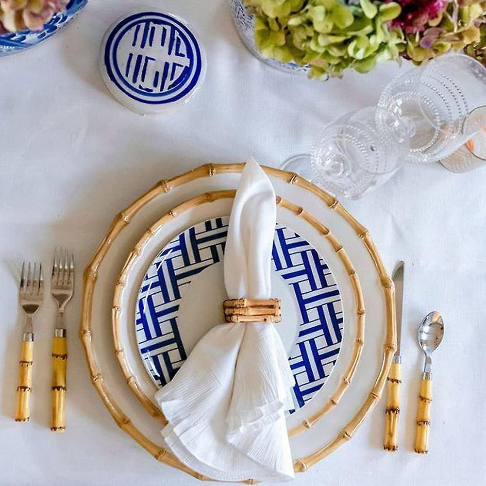 Wood Bamboo Napkin Rings Set Of 4, Napkin Holder Table Decorations