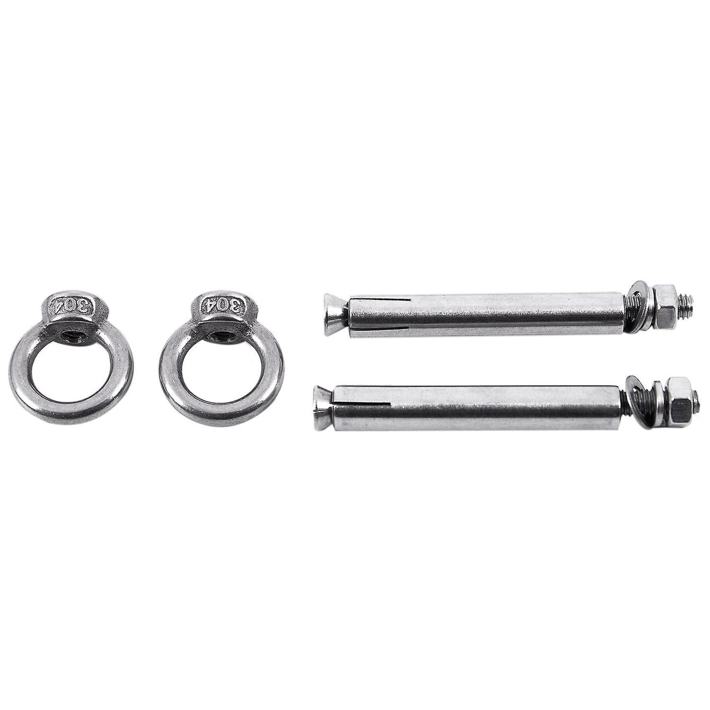 4pcs Stainless Steel Raw Style Shield Anchor Eye Bolts M6 X 82mm