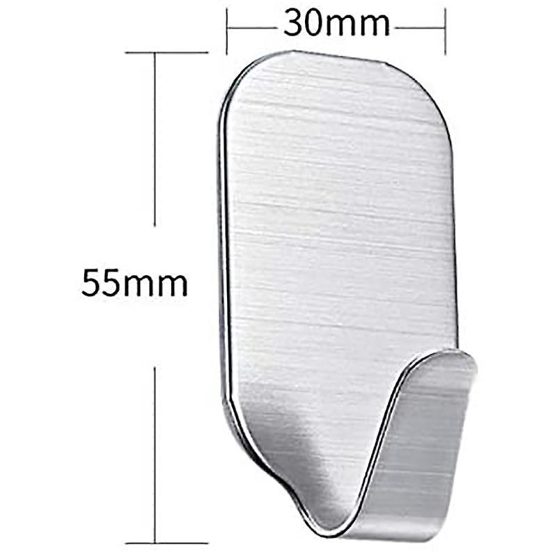 A Set Of 10 Sticky Stainless Steel Wall Brackets for Bathrobes
