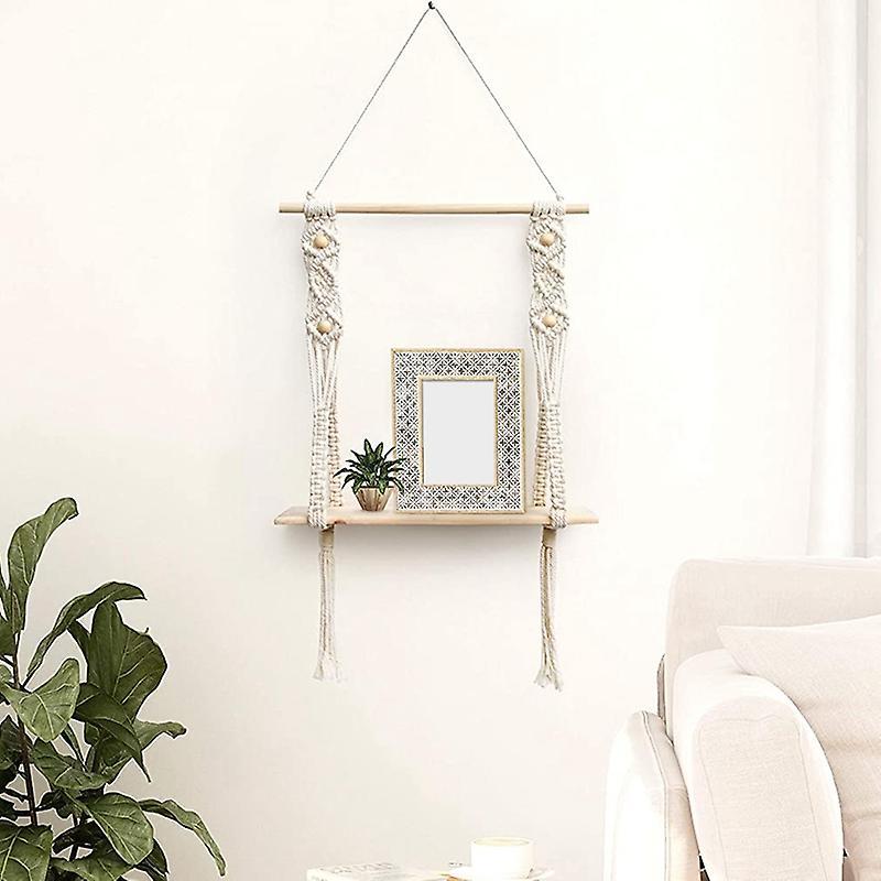 Wall Hanging Boho Room Decor Macrame Wall Shelf, Handmade Boho Decor