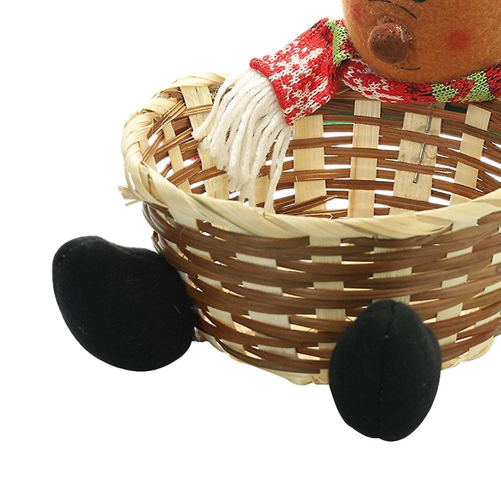 Christmas Candy Basket Storage Container Decoration Santa Claus- C