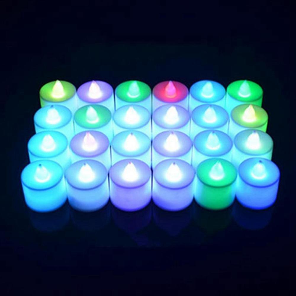 Led Colorful Gradient Electronic Candle Light Party Candle Light