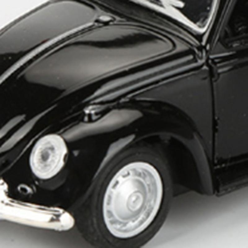 Vintage Beetle Diecast Pull Back Car Model Toy White