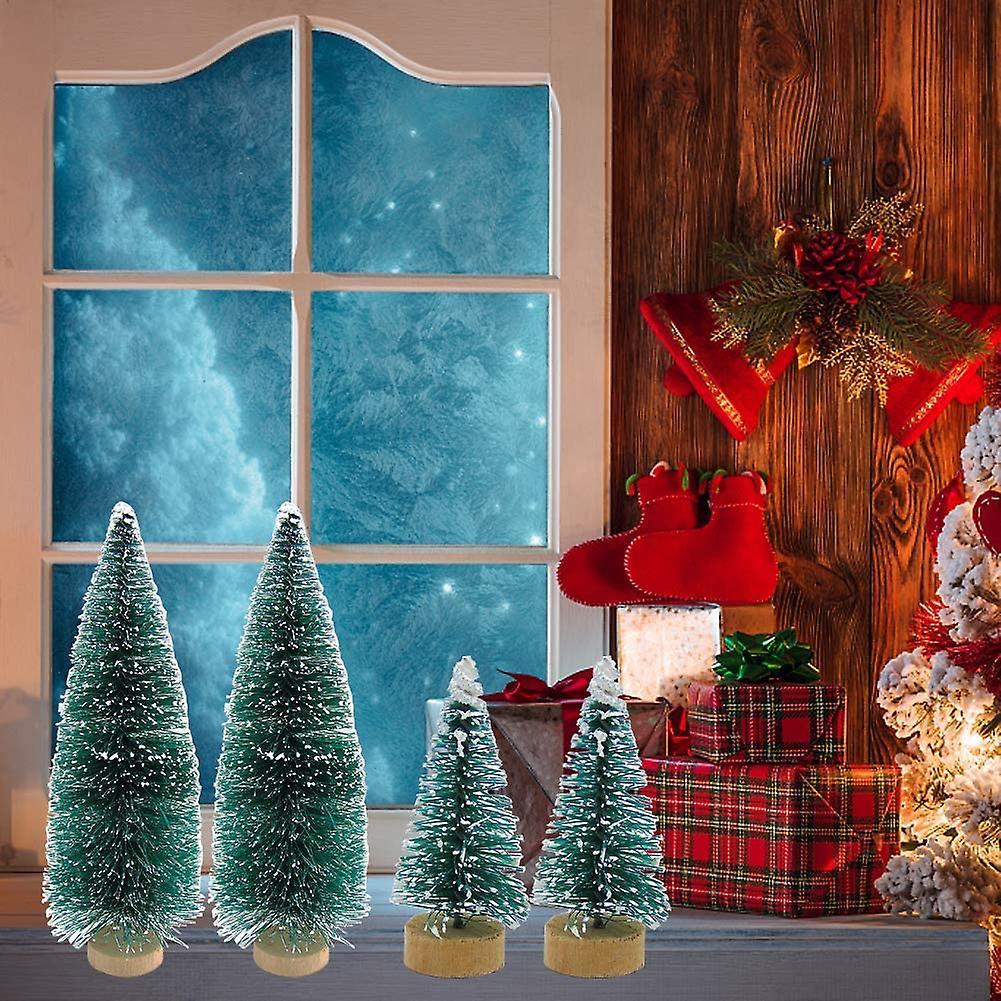 34 Pcs Mini Christmas Tree Snow Frost Tree Diy Craft Decorations